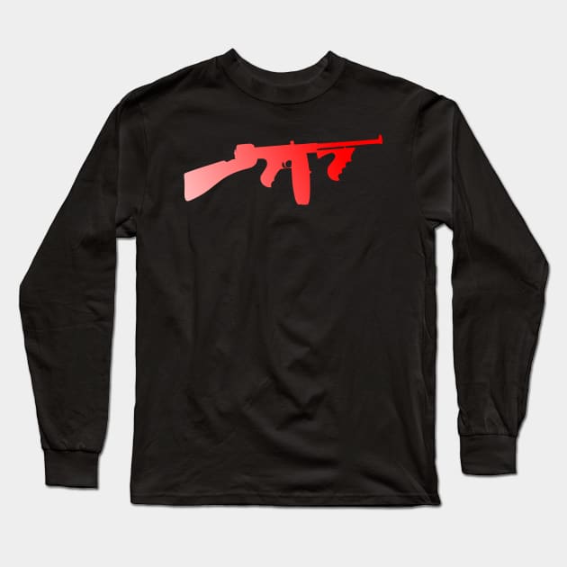 Tommy Gun Gangster Long Sleeve T-Shirt by MilsurpNerd